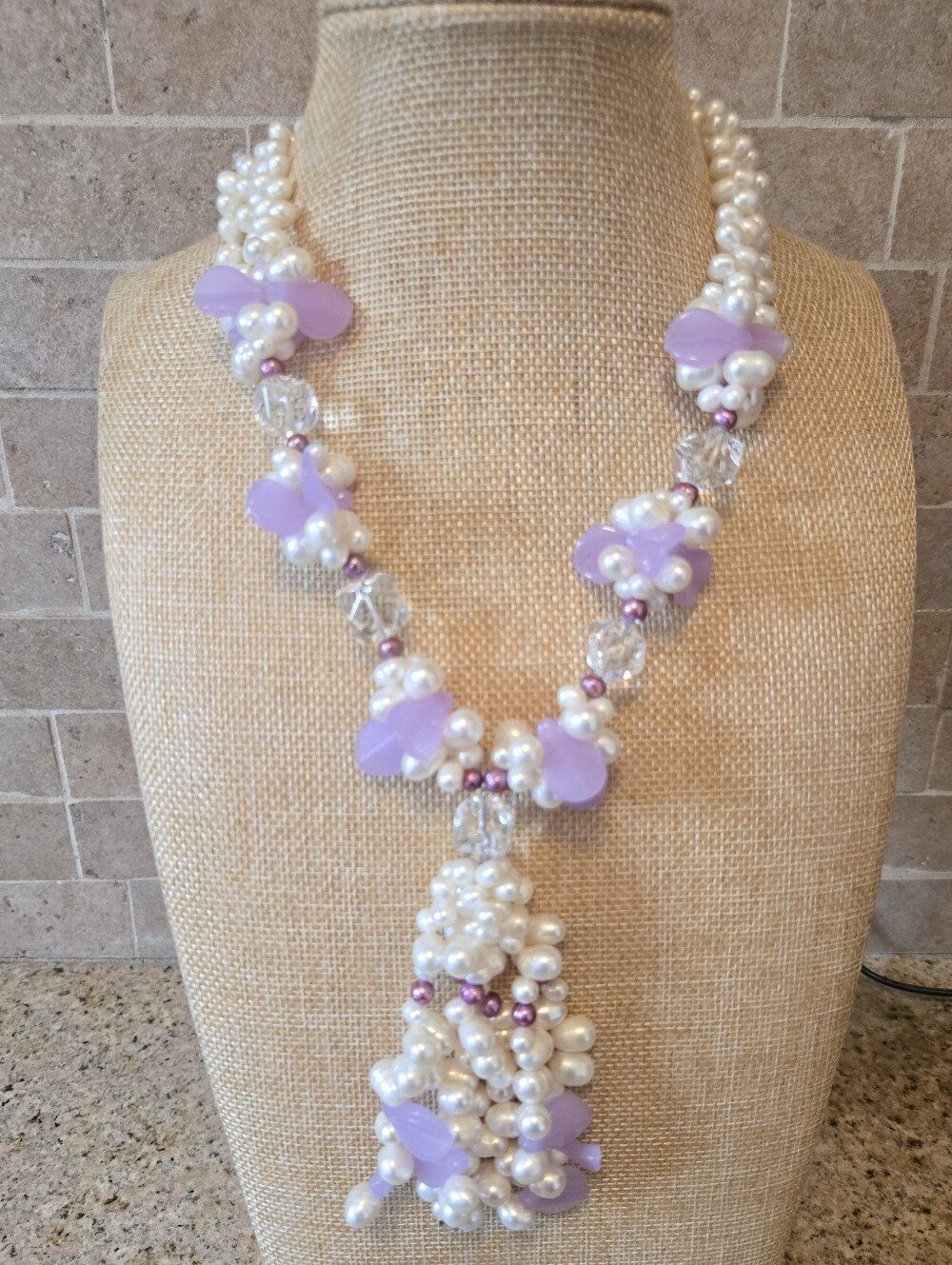 Natural Pearl Cluster Necklace